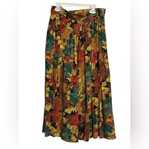 Vintage Floral Print Maxi Skirt